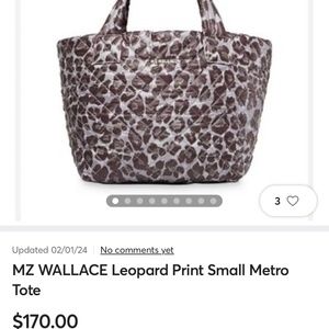 MZ Wallace Medium Metro Tote Animal Print Leopard